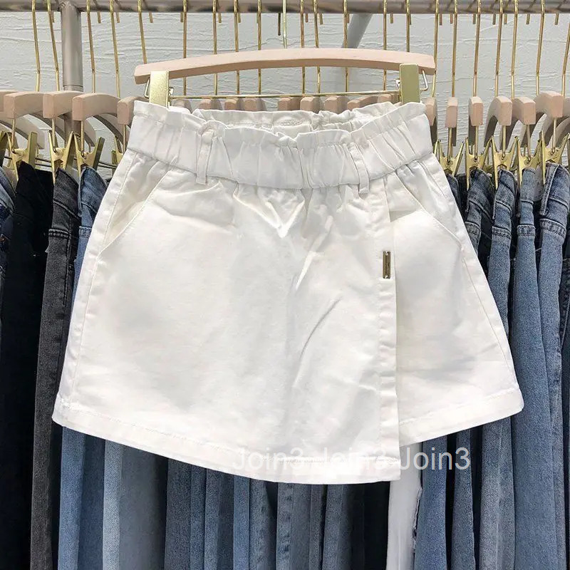 2025 Faldas Mujer De Moda Korean Mini Skirt for Women Fashion Casual Jupe Summer White Saia High Waist Tunic Denim Y2k Skirts