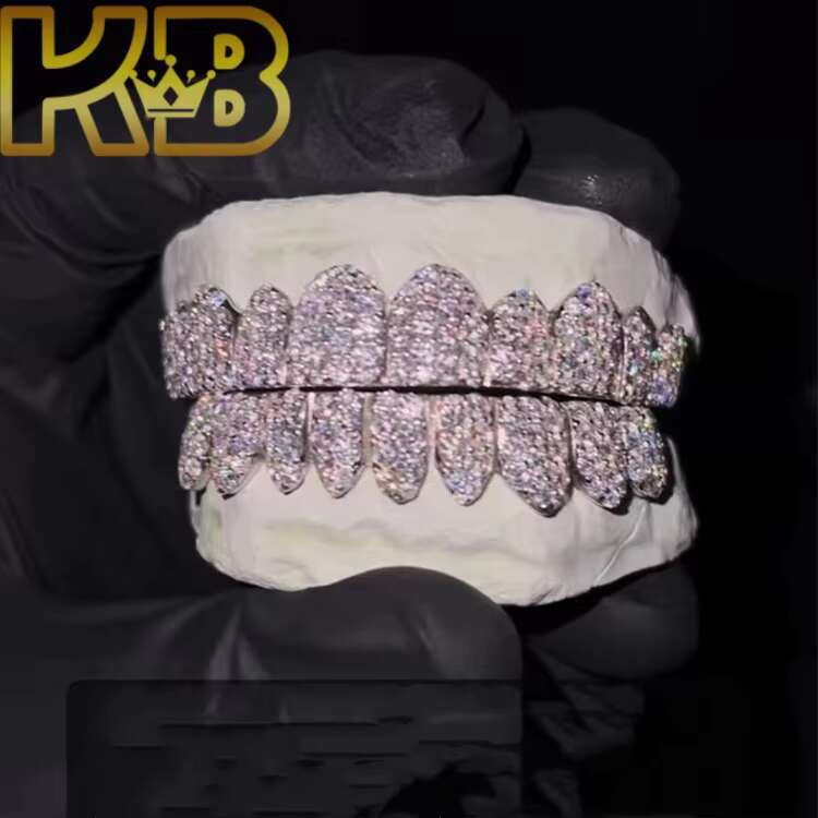 Vvs Diamond Hip Iced Teeth S925 Custom Out for Geometric Hop Hiphop Grill Silver Womens Made Grills Moissanite Grillz