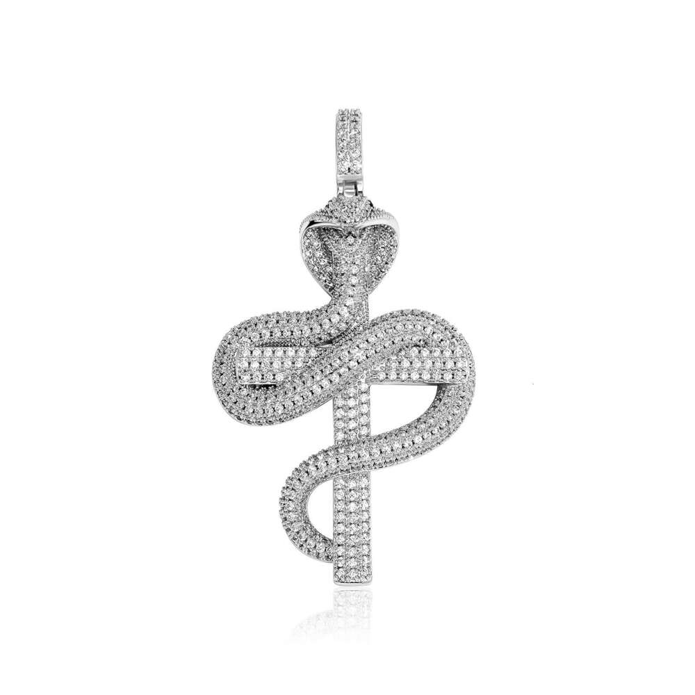 Unique Animal Pendant Simple Metal Texture Cobra Cross Necklace Jewelry