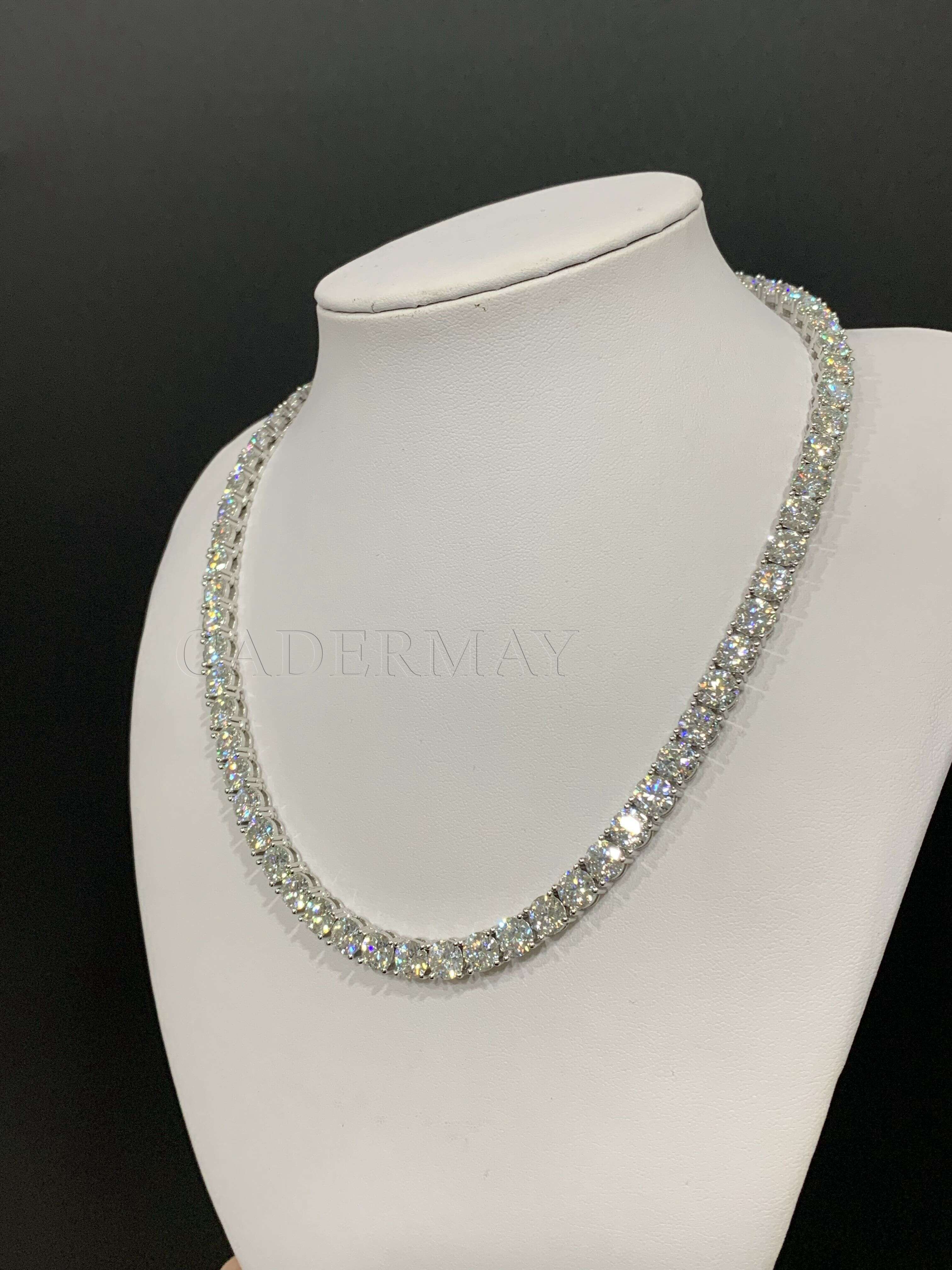 Moissanite Tennis Chain Iced Out 925 Sterling Silver 6mm D VVS Moissanite Tennis Necklace Moissanite Chain for Hip-Hop Jewelry