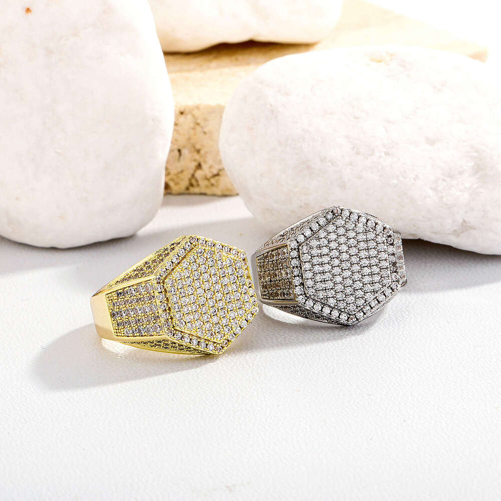 Exaggerated Personality Open Ring Fashion Trend Polygonal Wide Design Jewelry Gold Australia