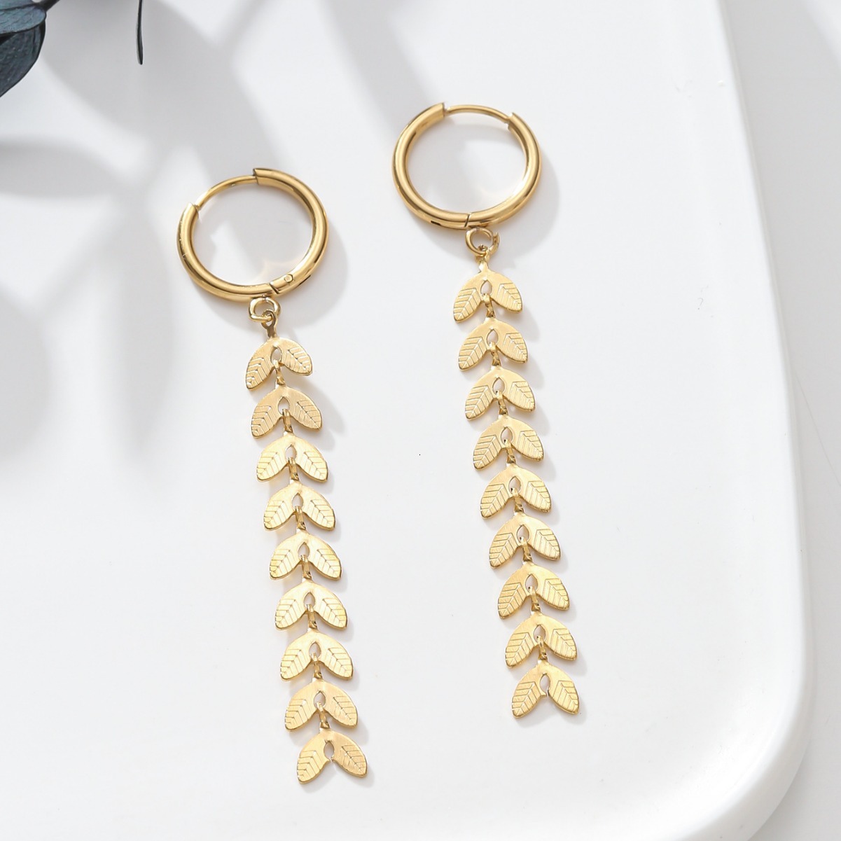 Korean And Japanese Style design Elegant Long Stud Earrings Light Tassel Ear Jewelry