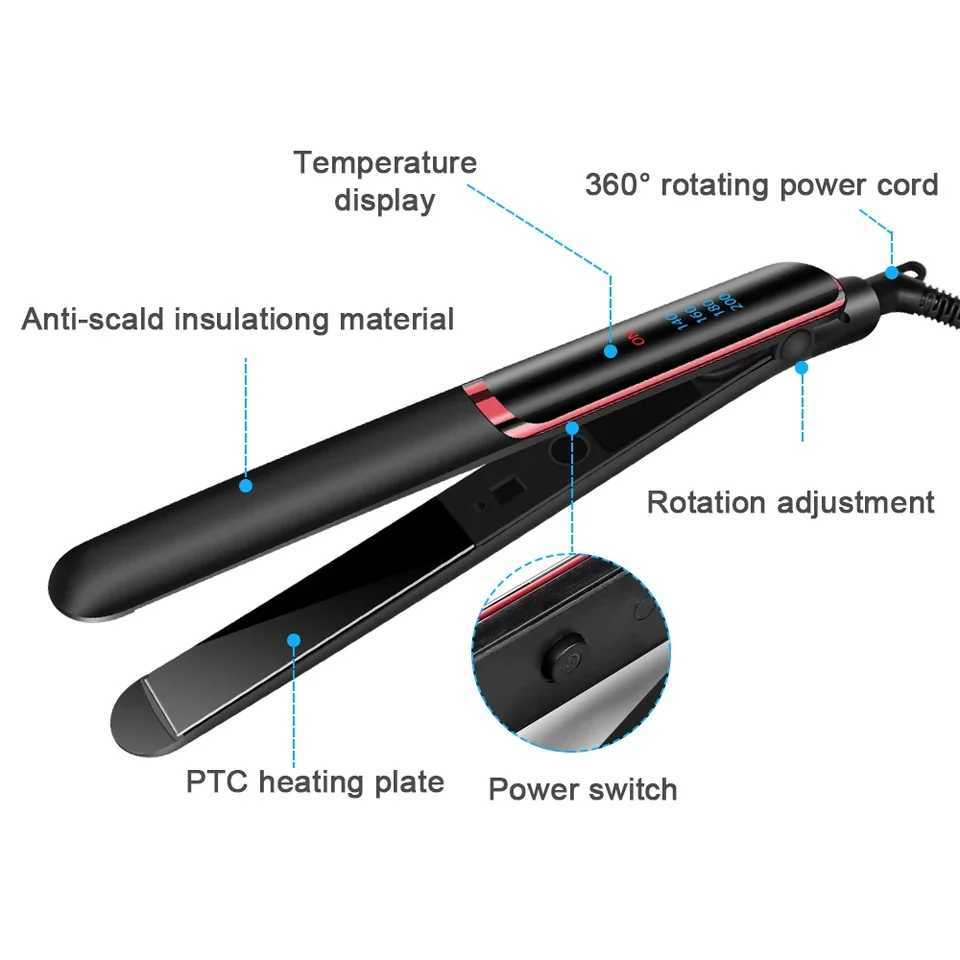 2-in-1 professional hair straightener Adjustable negative ion titanium plate hair straightener hair styling toolXJ250621