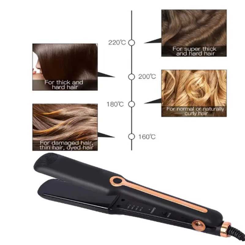Salon Hair Styler Tool Adjustable Professional Hair Straightener 2 in 1 Professional Ceramic Flat Iron Negative Ion Large HomeXJ250621