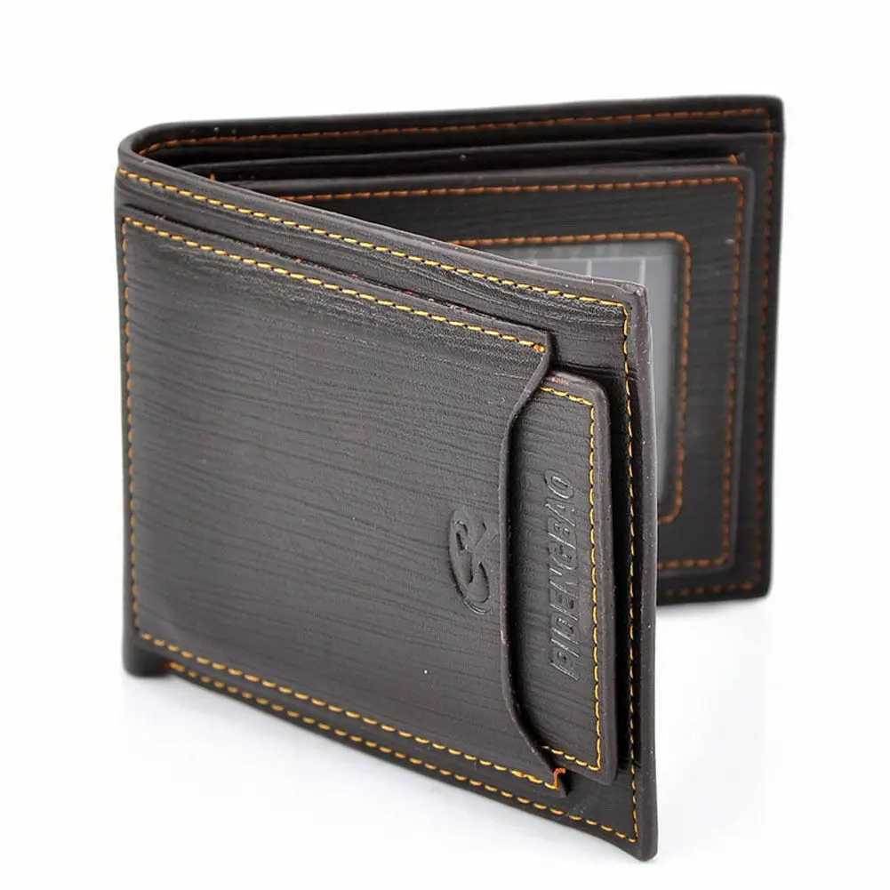 Mens PU Leather Short Wallet Multi-card Billfold Card License Case Business Wallet with Removable Card Holder Z250621