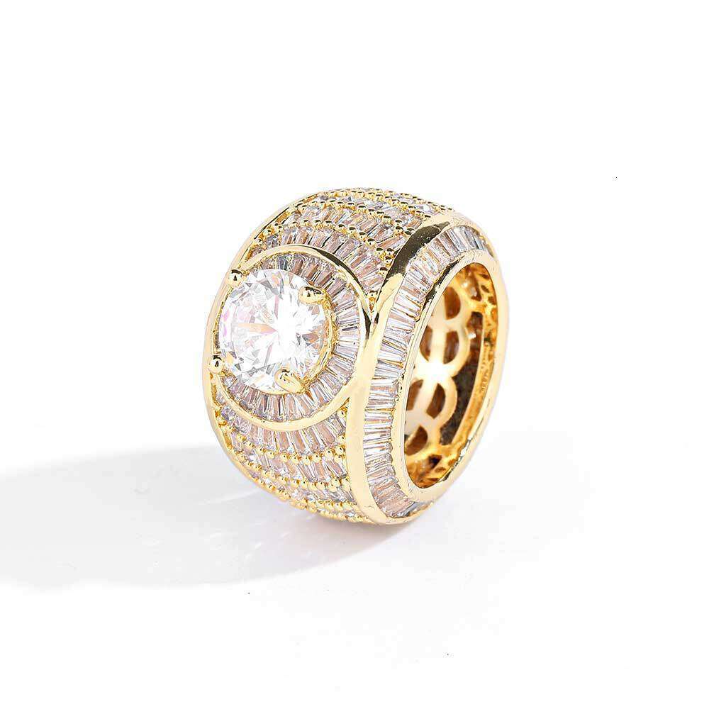 Mixed Zircon Men's Trendy Brand Personality Hip Hop Ring Jewelry 1eaa