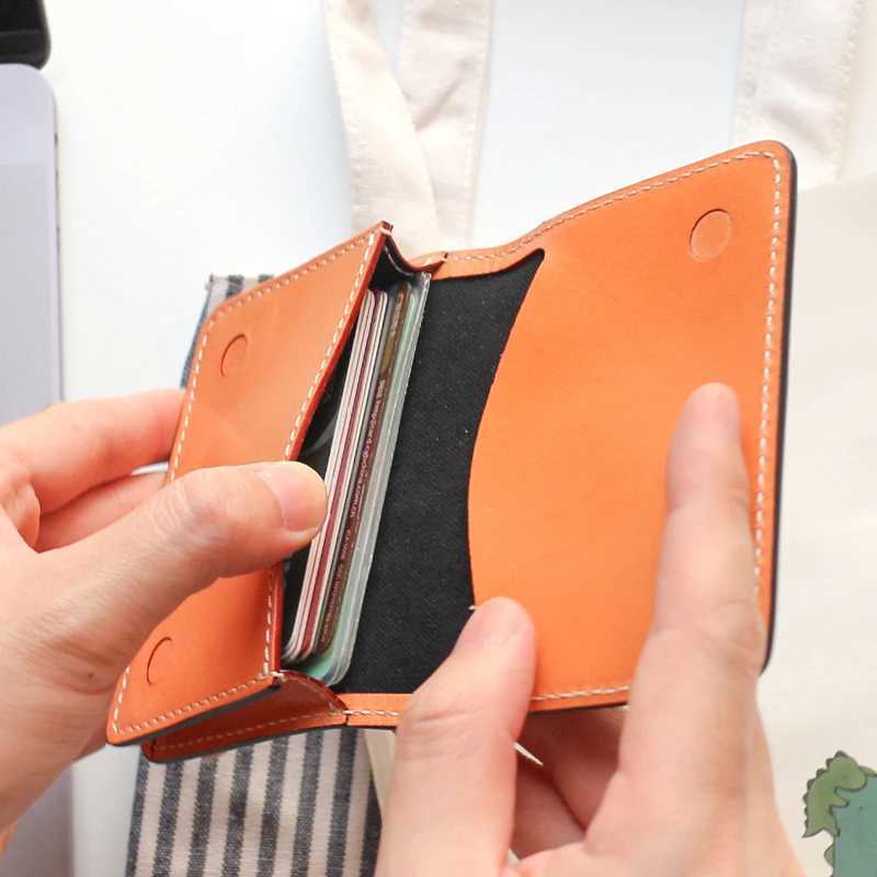 Business Card Bag Cowhide Leather Top Quality Men Storage Case Women Fashion Mini Wallets Coin Purses Z250621