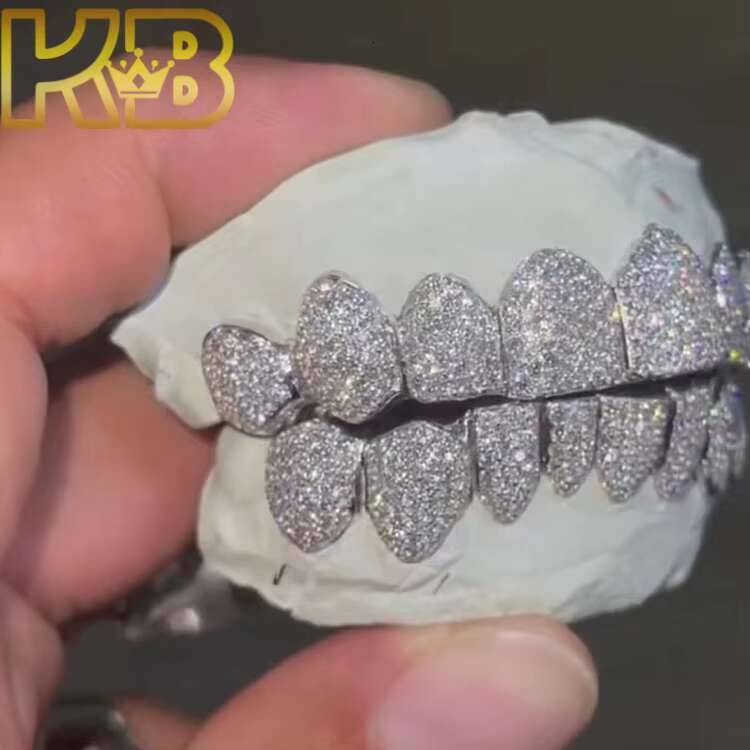 Vvs Diamond Hip Iced Teeth S925 Custom Out for Geometric Hop Hiphop Grill Silver Womens Made Grills Moissanite Grillz