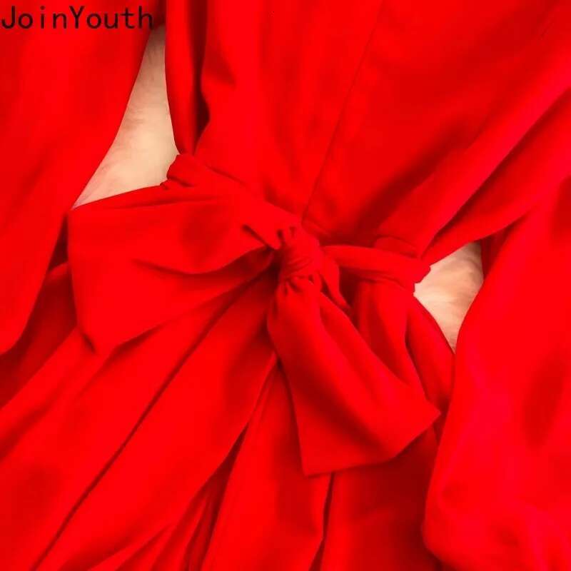 Elegant Maxi Dresses Holidays Chic Ropa Mujer V Neck Lantern Sleeve Chiffon Slim Waist Vestido Femme Pleated Big Swing Dress