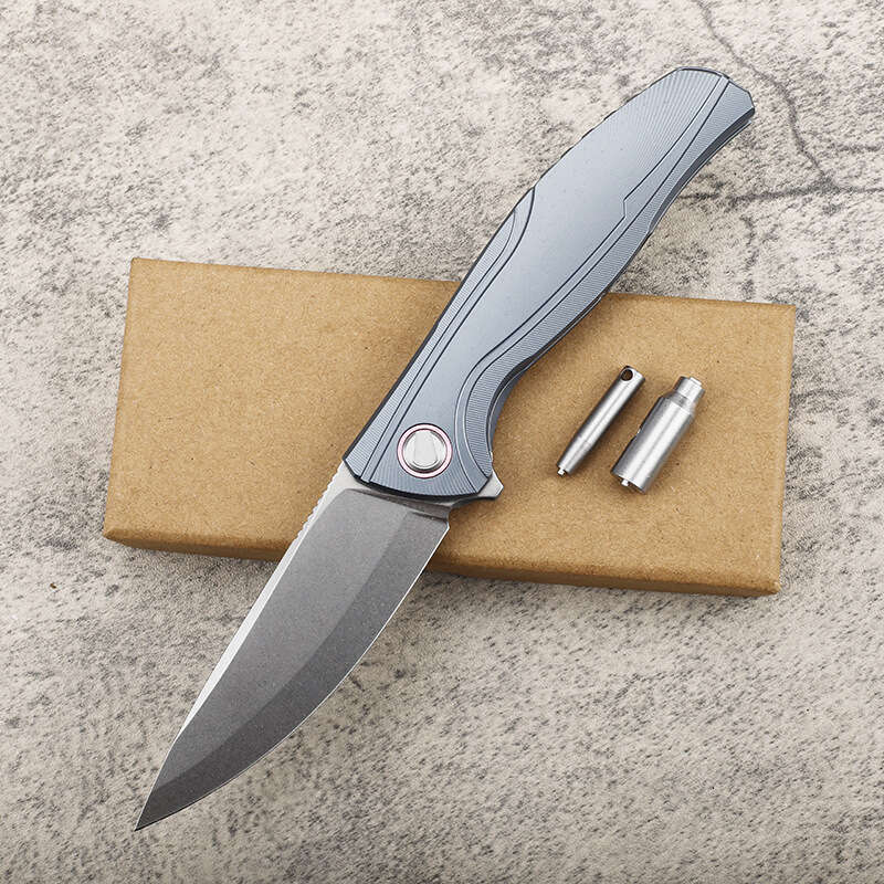 New M390 Steel Folding TC4 Titanium Alloy Handle Camping Self-defense EDC Fishing Fruit knife Collection Survival Knife Tool