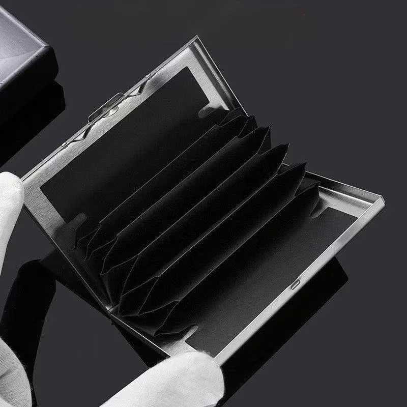 Metal Bank Credit ID Card Organizer Box Standard IC ID Card Holder Case Box Portable Business Cards Storage Box FRID STOP Z250621
