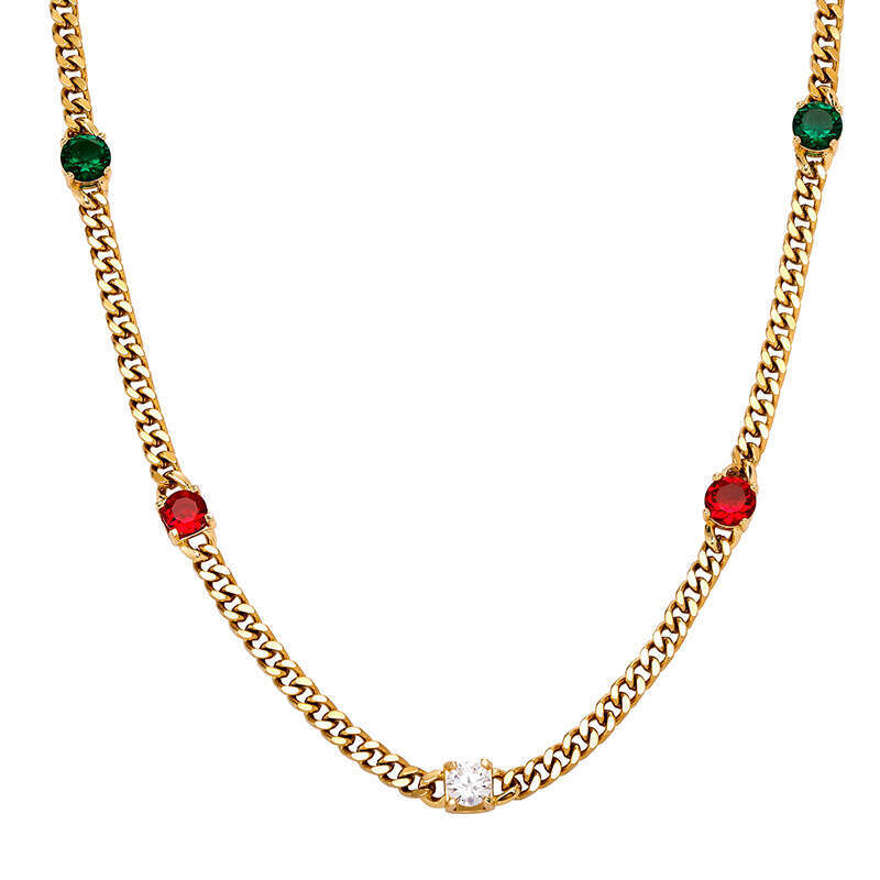 Jin Ao New Color-Retaining Cuban Simple Personality Bracelet Fashion Unisex Trendy Collarbone Chain