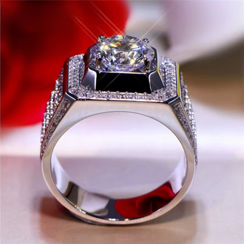 925 Silver D Color VVS Clarity Four-Prong Square Micro-Paved Moissanite