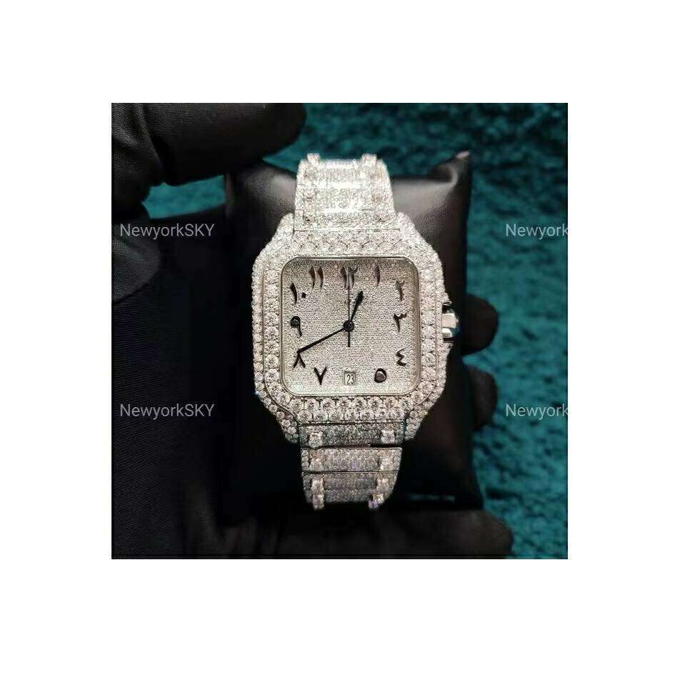 Automatic Watches for Men, Fully Iced Luxury Wristwatch, VVS Moissanite Diamond Hip Hop Wristwatch