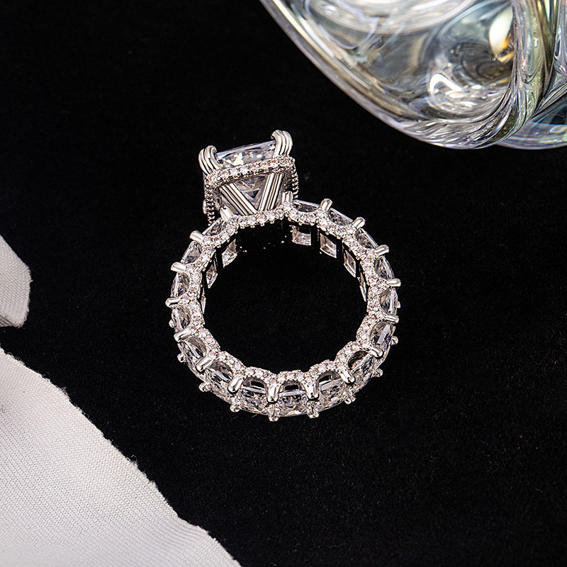 Choucong Sparkling Top Sell Elegant Luxury Jewelry 18K White Gold Fill Radiant Shape White 5A Cubic Zircon CZ Diamond Party Eternity Women Wedding Bri