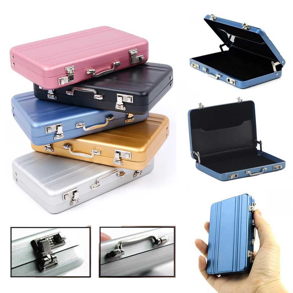 Mini Suitcase Bank Card Box For Men Aluminum Metal Business ID Case Women Jewelry Organizer Fashion Accessories Z250621