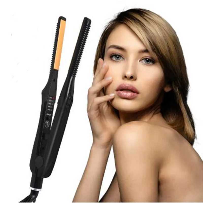 2-in-1 Mini hair straightener Ceramic flat Iron Professional Hair straightener Portable ultra-thin piece hair straightenerXJ250621