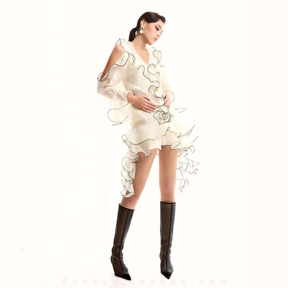 White Skirt Maxi Skirt Vietnam Spring Summer New Pure Desire Gentle Off White Ruffle Dress Long Skirt