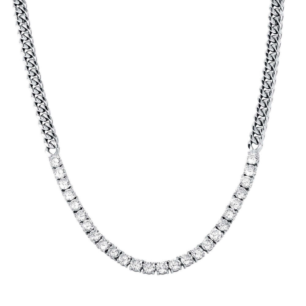 Jin Ao Unisex Anchor Internet Celebrity Outfit Color-Retaining Zircon Splicing Bracelet Necklace INS Style Simple Punk Cuban Chain