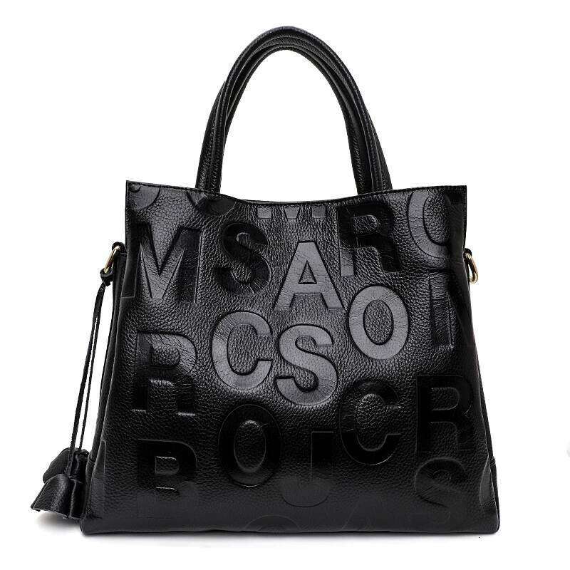 New Fashion Letter Printed Women's With High Quality And Large Capacity Cowhide Commuter Bag 2025/06/19