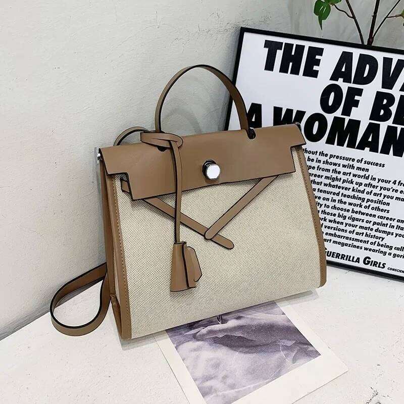 Women's Structured Satchel Premium Leather Handbag Vintage Inspired Shoulder Bag With Turn-Lock Closure