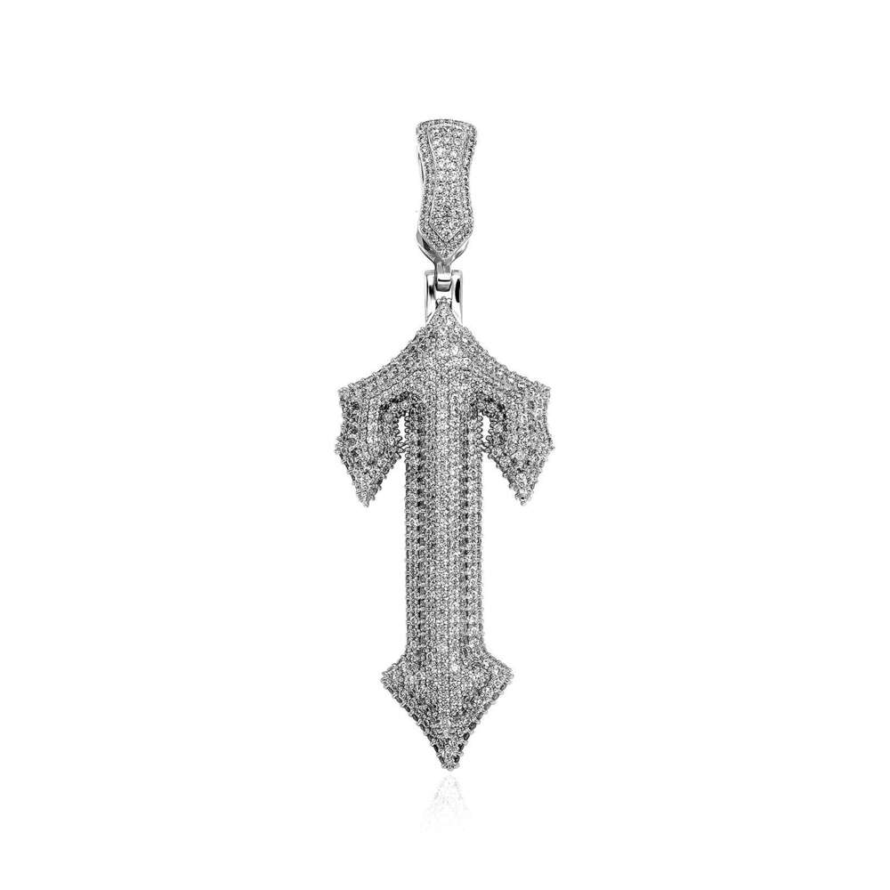 Jin Ao New Hip-Hop Cross Pendant with Zircon Inlay Trendy Rap Style Wearable Tennis Cuban Chain