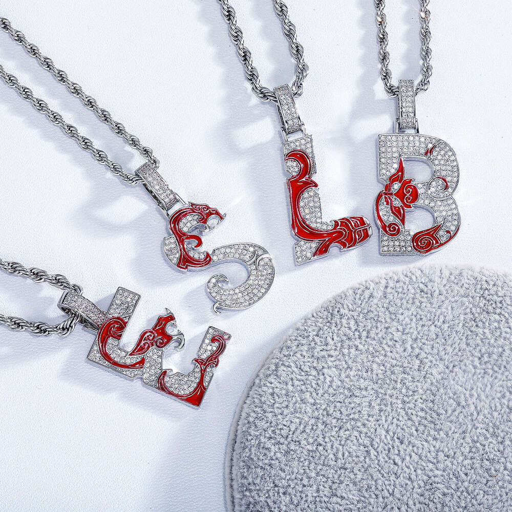 TEMU New Chinese Style Hip-Hop English Letter Pendant DIY Full Dia Gold Australian Design