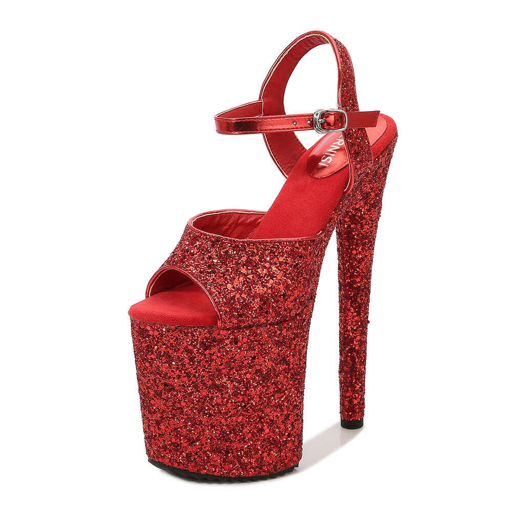 Korean Style Nightclub Show 20cm Waterproof Platform High Heel Sandals Plus Size Women's Shoes Huizhou