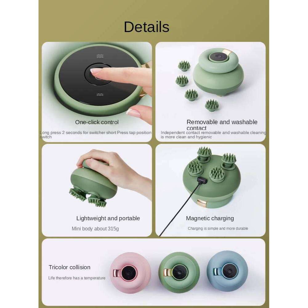 Sapphire Smart Hair Scalp Massager IPX7 Waterproof Head Massage Claw Electric Automatic Cat Laughing Artifact