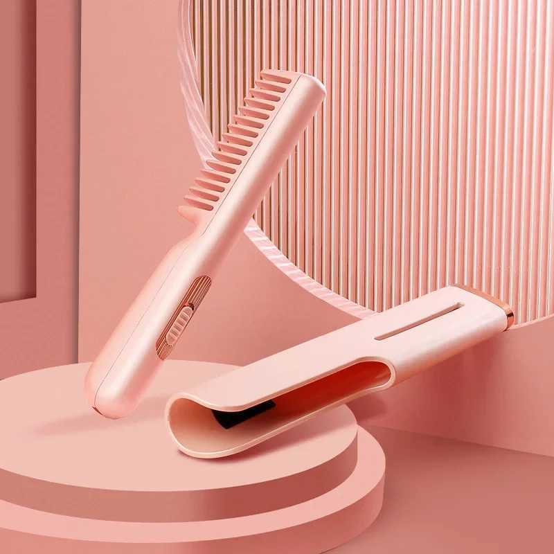 Wireless Hair Straightener Comb USB Charging Multifunctional Stylish Mobile Heat Comb for Curling And StraighteningXJ250621