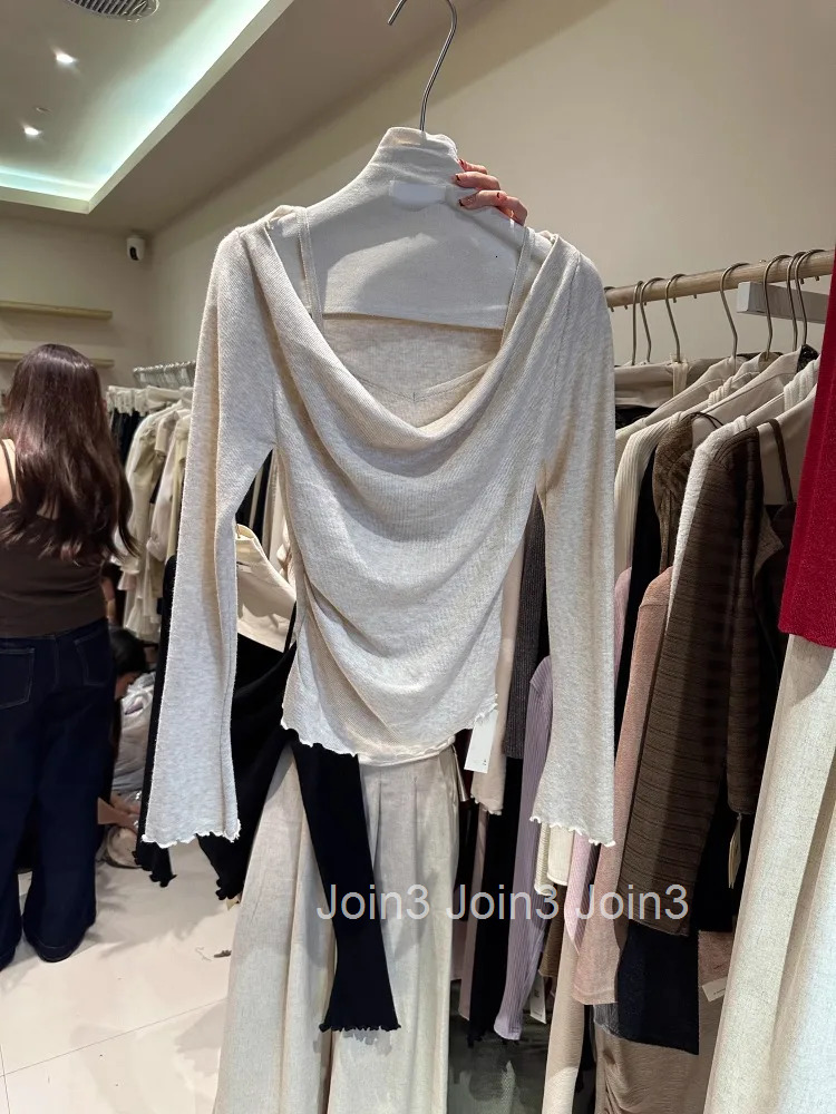 Solid Color Jumper Chic Pullovers Women Clothing Pull Femme Slash Neck Slim Waist Knit Sweater Tops Fashion Korean Sueter Mujer