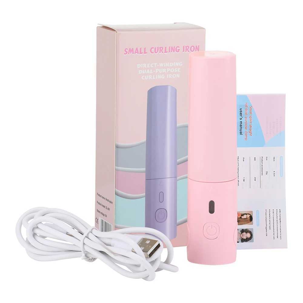 USB Portable Mini Hair Straightener Curler Professional Hair Straightening Curling Irons Women Hair Wave Flat Iron Styling ToolsXJ250621