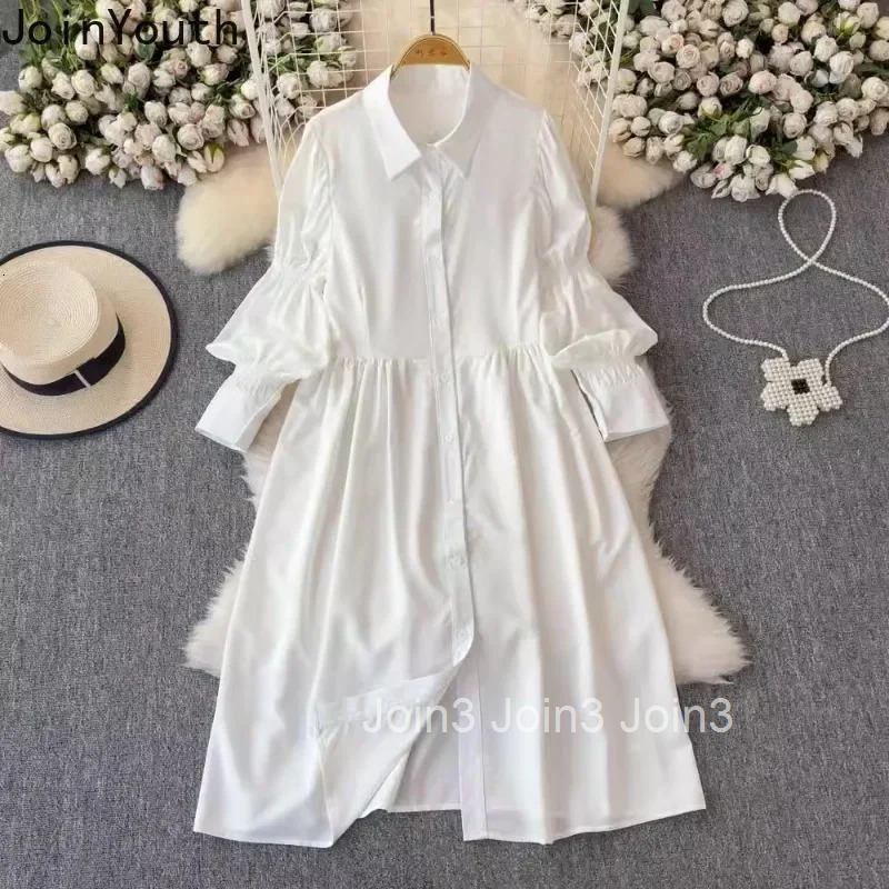 Dress Outfits Fashion Two Piece Sets Long Sleeve Folds Shirt Dress Bandage Floral Vest Suit Roupas Femme Sweet Korean Women Set