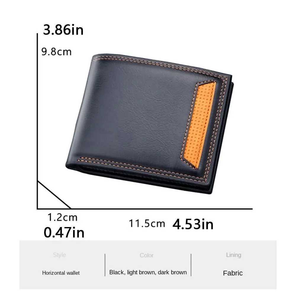 New Mens Wallet Short Cross Section Youth Tri-fold Wallet Stitching Business Multi-card Zipper Coin Purse Wallet Passport Cover Z250621