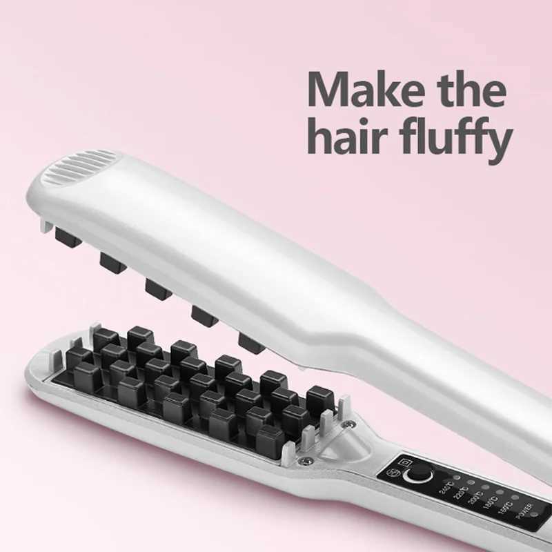 3D Fluffy Hair Styling Tool Hair Volumizing Iron 2 In 1 Hair Straightener Curling Ceramic Crimper Corrugated Curler Flat IronXJ250621