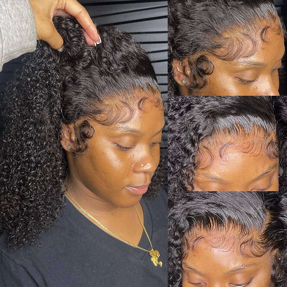 Short Bob Kinky Front Human Hair Wigs Cheap Black Deep Wave Curly Lace Frontal Wig For Women Wholesale