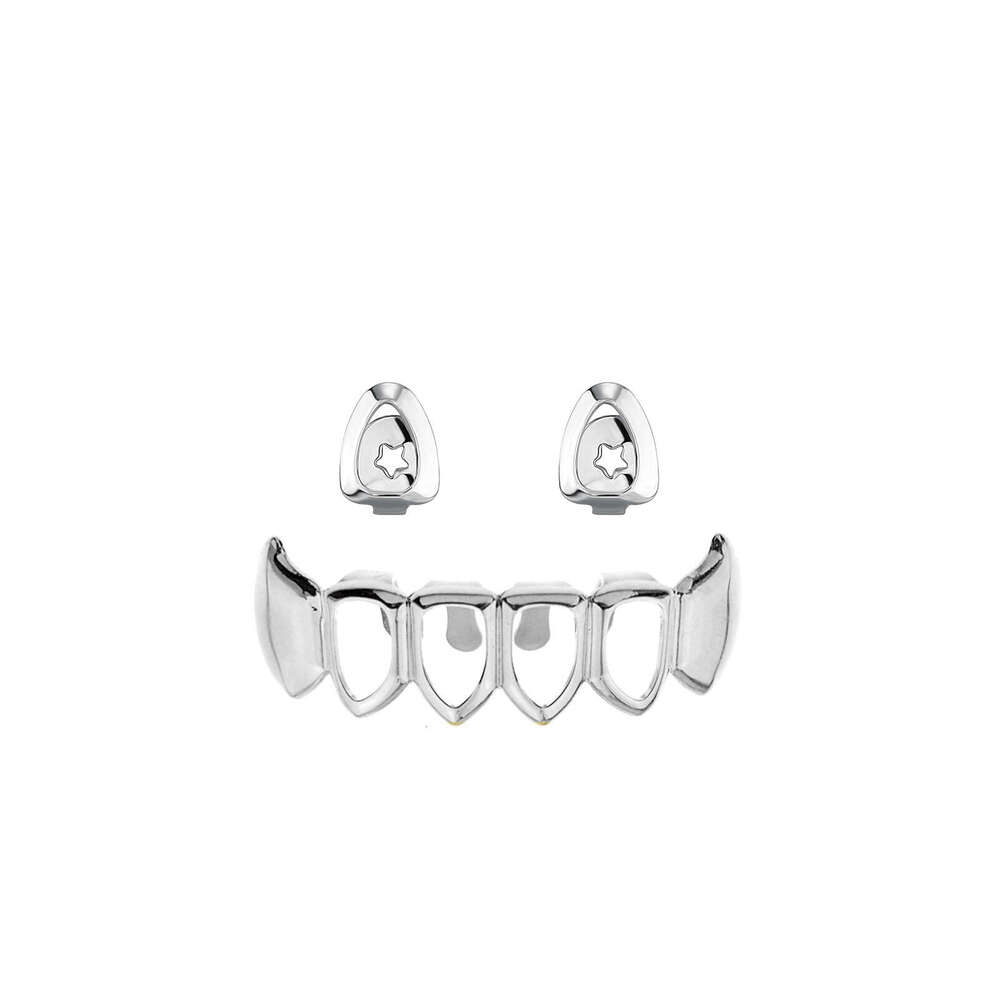 Trendy Men's Rap Style Decorative Set Halloween Oil Drip Cool Big Gold Teeth Personality Versatile
