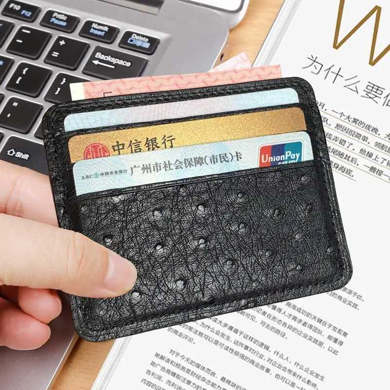 2023 New Ostrich Skin Ultra-thin Card Bag Genuine Leather Card Holder For Men And Women 50 Z250621