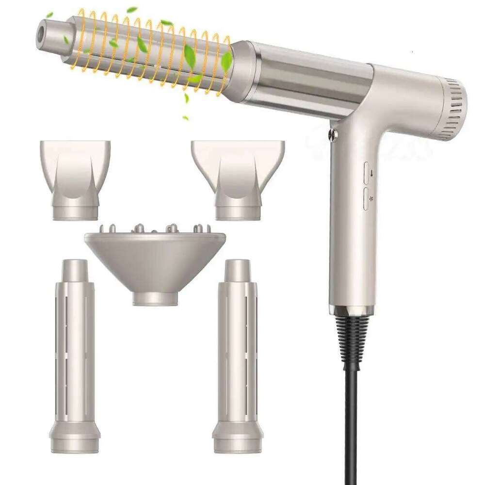 Noise-Reducing Five-In-One Ionic Hair Dryer Straightening Brush With High Power And Fast Airflow