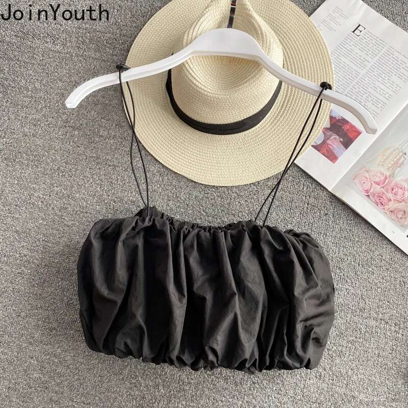 2025 Women Clothing Sexy Y2k Tops Solid Color Folds Korean Camis Crop Vest Ropa Mujer Fashion Summer Backless Tanks Ropa Mujer