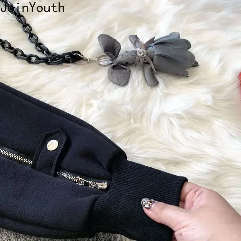 Sweatpants Women Fashion Black Joggers 2025 New Bottoms Zipper Pocket Casual Streetwear Trousers Pantalon Femme Y2k Clothes