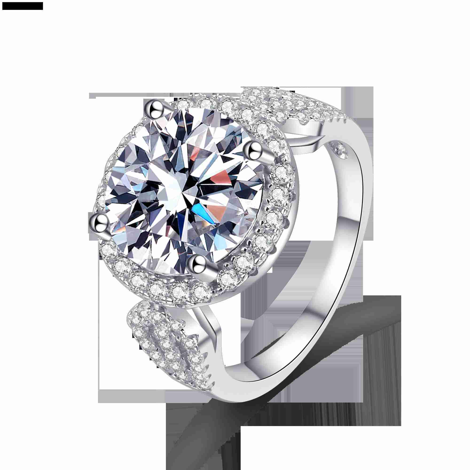 Factory Direct New High-End Wedding Ring Womens Big Diamond Luxury Jewelry S925 Sterling Silver 5 Ct Moissanite Ring