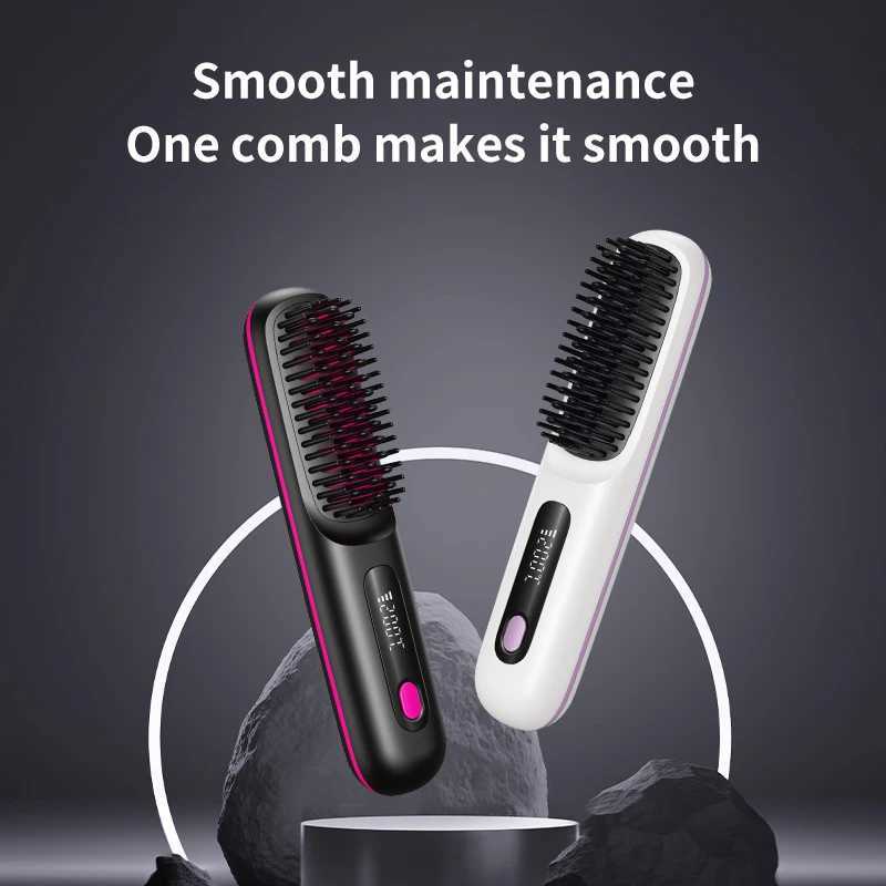 Straight Hair Comb Electric Hot Comb Mini Straight Curly Hair Two-in-one Comb Multifunctional Ceramic Hair CurlerXJ250621