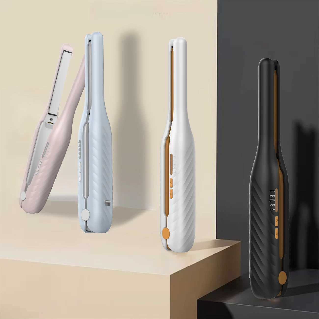 Mini hair straightener with American standard plug - portable lightweight and easy to operate ceramic coated hair straightenerXJ250621