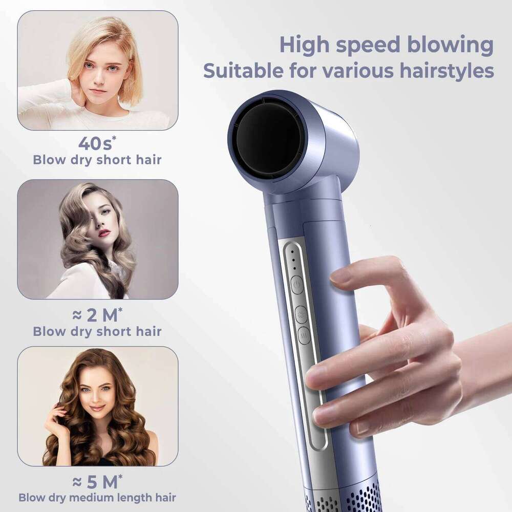 Professional 110000Rpm Brushless Blow Dryer 6 In 1 Styler Ionic Hot Air Brush Automatic Hair Curling Iron