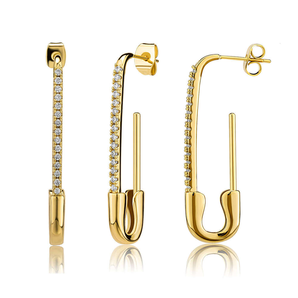 Jin Ao Creative Exquisite Small Paperclip Zircon Women's Earrings Simple Versatile High-end Sense Temperament Ear Jewelry