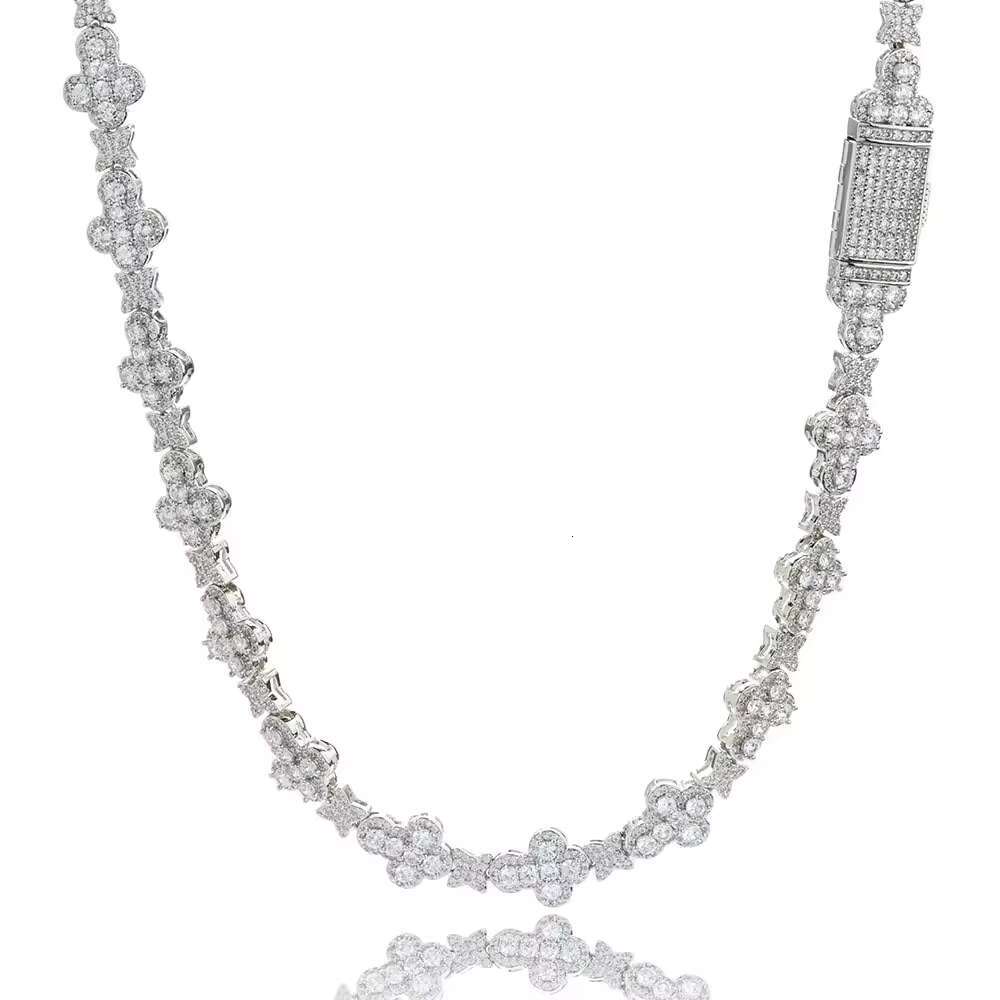 Hot Sale Hip Hop 10mm Cross Star S925 Silver Moissanite Necklace High End Clavicle Chain for Women Jewelry Necklace for Men