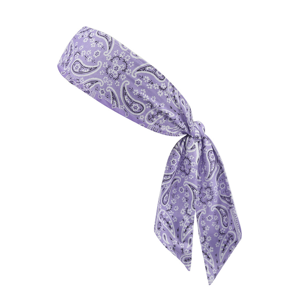 European and American Paisley patterned Street Sports Headband Tie on Polyester Sweat absorbing Headband for Cycling Running and Summer Cooling Ice Si