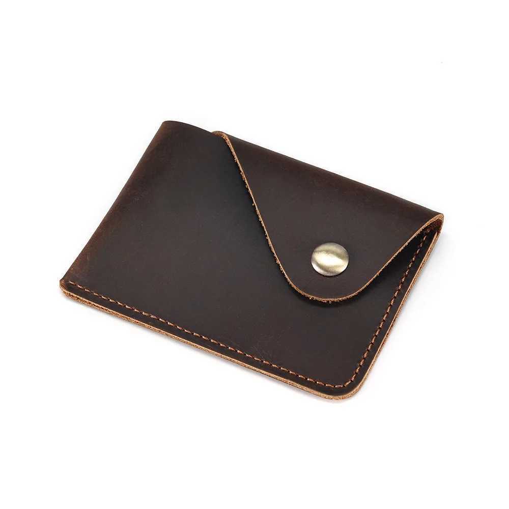 Vintage Cow Leather Holder Bank Slim Cardholder ID Card Holders for Men Mini Card Wallet Z250621