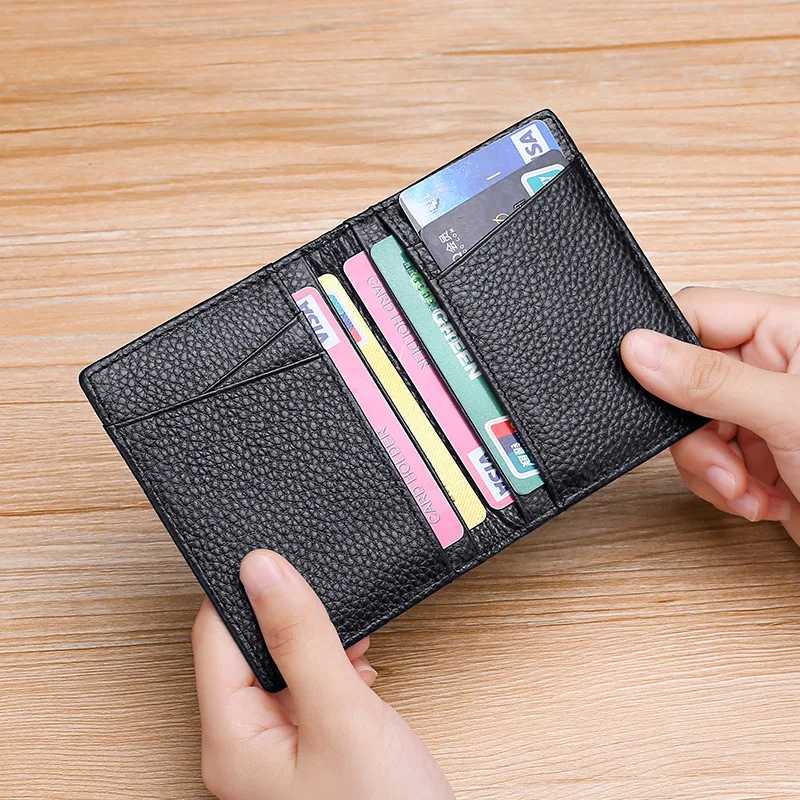 YUECIMIE Super Slim Soft Wallet Genuine Leather Mini Holder Wallets Purse Thin Small Card Holders Men Wallet Z250621